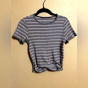 Hollister twisted tee, size M, stripes